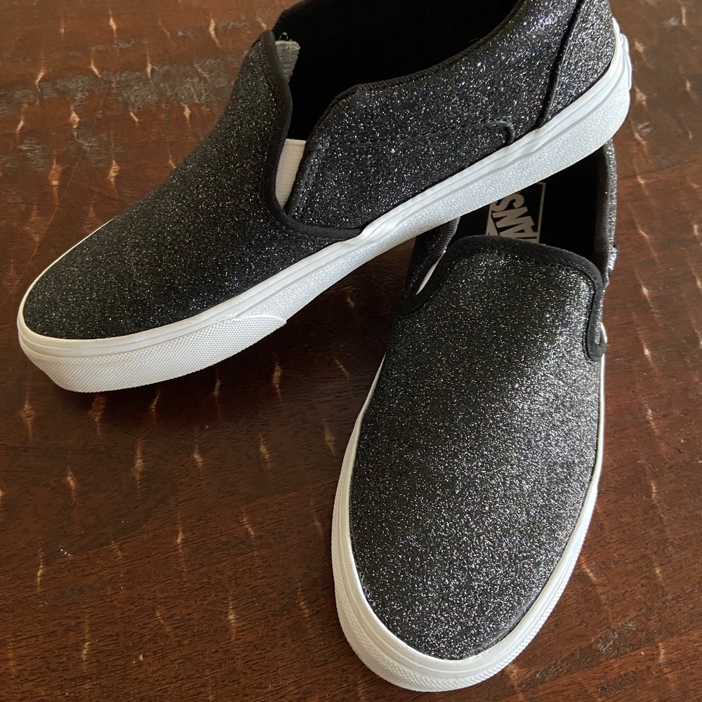 Classic Vans Slip-on - Black Glitter - Size 9.0